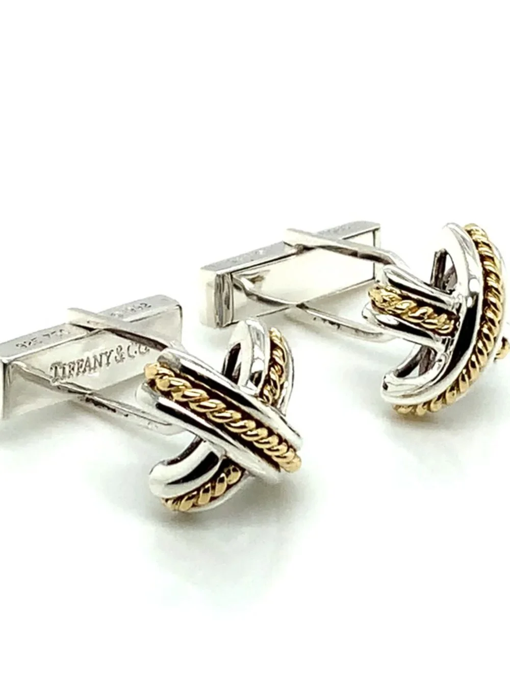 Tiffany & Co. Sterling Silver and 18K Yellow Gold Cufflinks